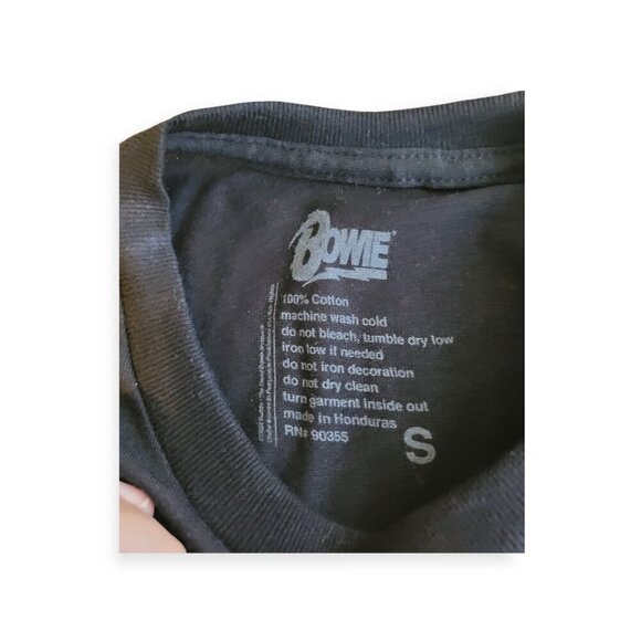 David Bowie Space Oddity Black Graphic T-Shirt 100% Cotton Women's Size S NWOT - Picture 3 of 6